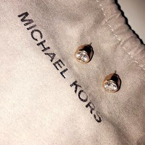 MICHAEL KORS Gold tone diamond studs